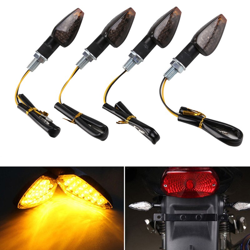 4x LED Universal Motorrad Blinkleuchte Mini-Blinker für Quad Roller Lampe 12V DE