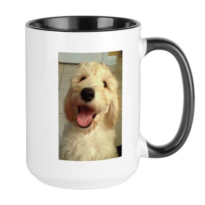 CafePress Happy Goldendoodle Mugs Large Mug (997164350)
