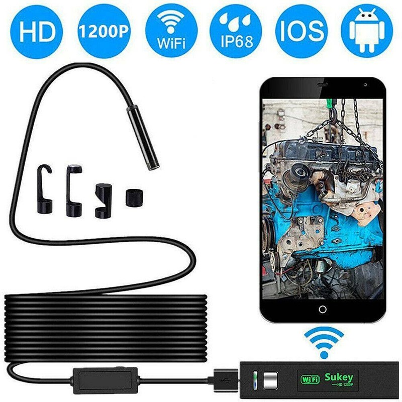 USB Wifi Endoskop Inspektion Kamera 8LED Endoscope fr iPhone Android Kanal Handy