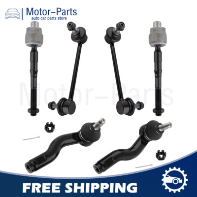 6pcs Front Inner + Outer Tie Rods Sway Bar Links for Ford Fusion 2006 2007-2010