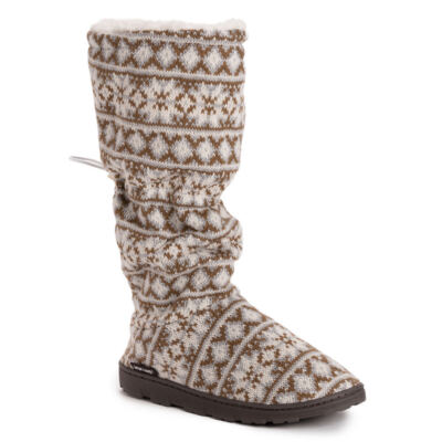 Женские тапочки MUK LUKS Tabbi Toggle Slipper - Серый/Снежинка