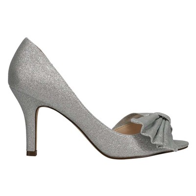 

Nina Fay Glitter Peep Toe Evening Pumps Womens Silver Dress Casual FAY-SIL, Серебряный, Nina Fay Glitter Peep Toe Evening Pumps
