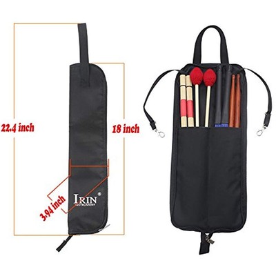Drumstick Bag Case, Stick Holder Percussion Mallet With Floor Tom Hooks, Black