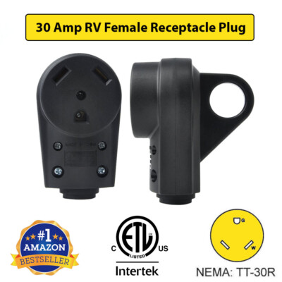 30 AMP RV Receptacle Plug Female End TT-30R Replacement Electrical Adapter ETL
