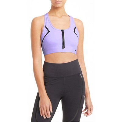 

Puma High Impact Front Zip Bra Womens Size  Casual 520295-16, Фиолетовый