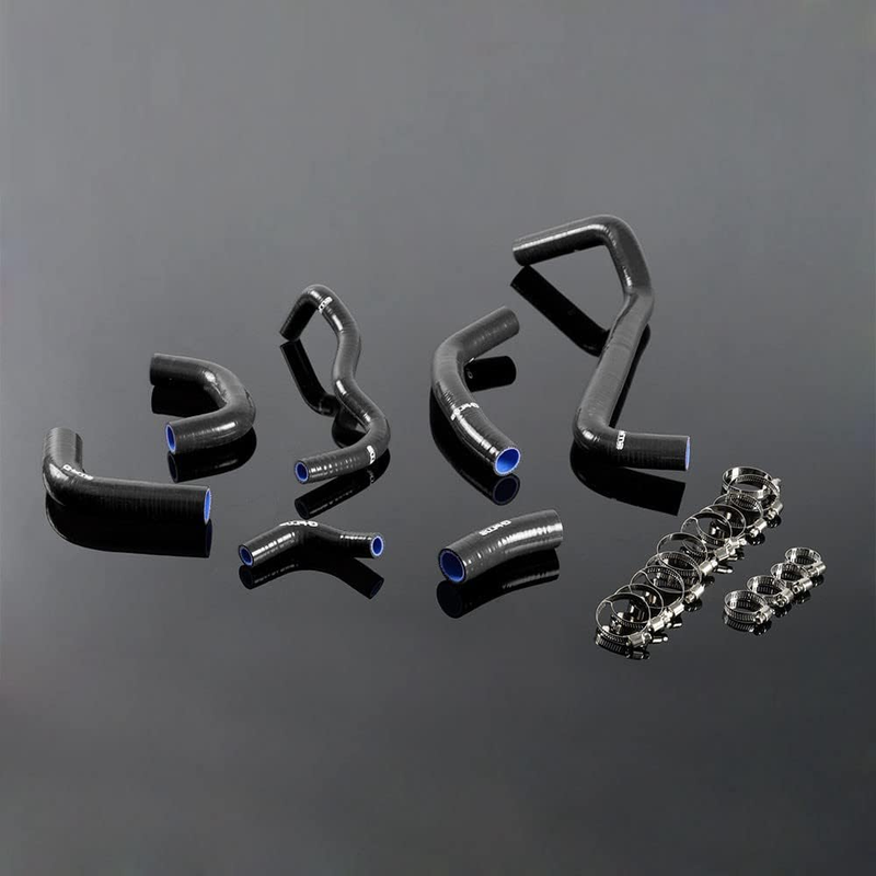 Black Silicone Radiator Hoses Coolant Kit w/Clamps for Honda CBR 600RR 2003 2004