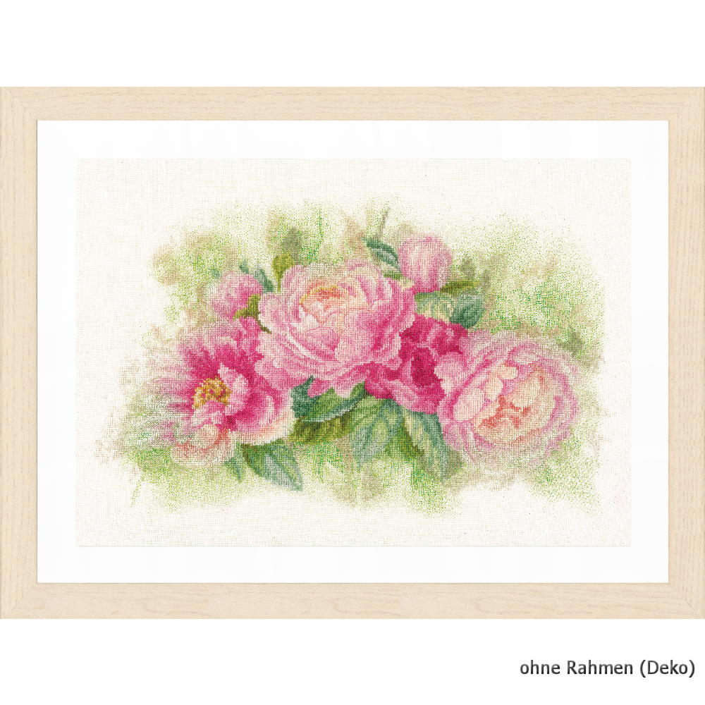 Lanarte cross stitch kit peony, counted, DIY