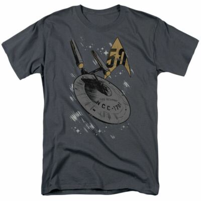 Star Trek Enterprise Dash T Shirt Licensed Sci-Fi TV Classic Adult Tee Charcoal