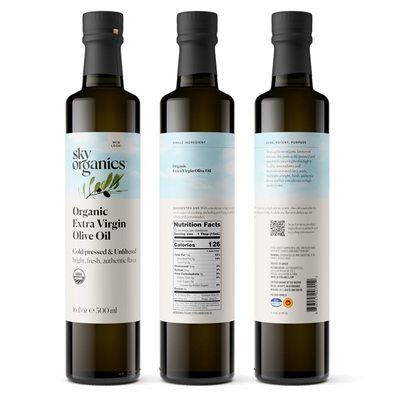 Sky Organics USDA Organic Extra Virgin Olive Oil- 100% Pure Greek Cold Pressed -