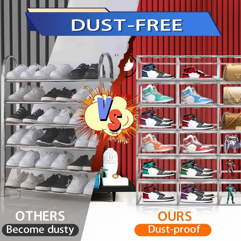 Acrylic Sneaker Shoe Display Case Transparent Sneaker Shoe Storage Boxes Large