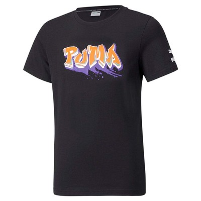 

Футболка Puma Street Art Graphic Crew Neck для мальчиков, черные повседневные топы 531831-01, Черный, Puma Street Art Graphic Crew Neck T-Shirt