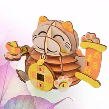  Fortune  Cat  Toy 3d  Wooden Fortune  Cat  Jigsaw Model 