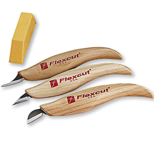 Flexcut #KN400 3-piece Slim Handle Detail Knife Set