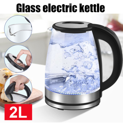 2.0L Electric Water Kettle Glass Tea Kettle Boiler Fast Boiling Boil-Dry Protect