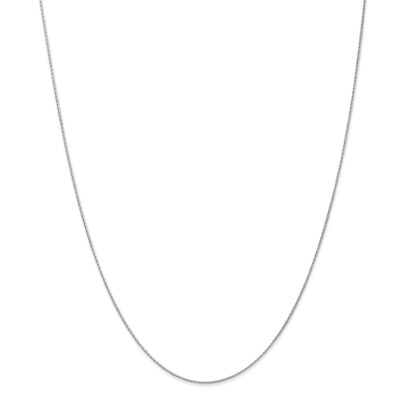 Pre-owned Superdealsforeverything Real 14kt White Gold 18 Inch .7mm Round Parisian Wheat With Lobster Clasp Chain