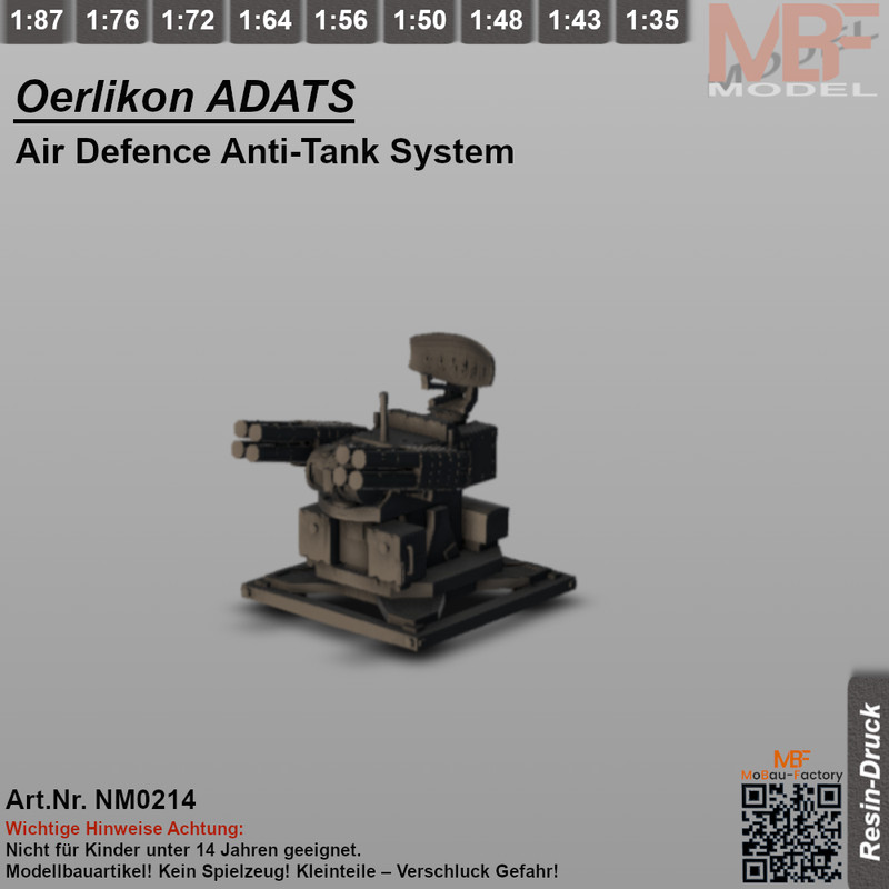 Oerlikon Adats - Flugabwehrrakete -  1:32 - 1:87  - Neu - Nachbau