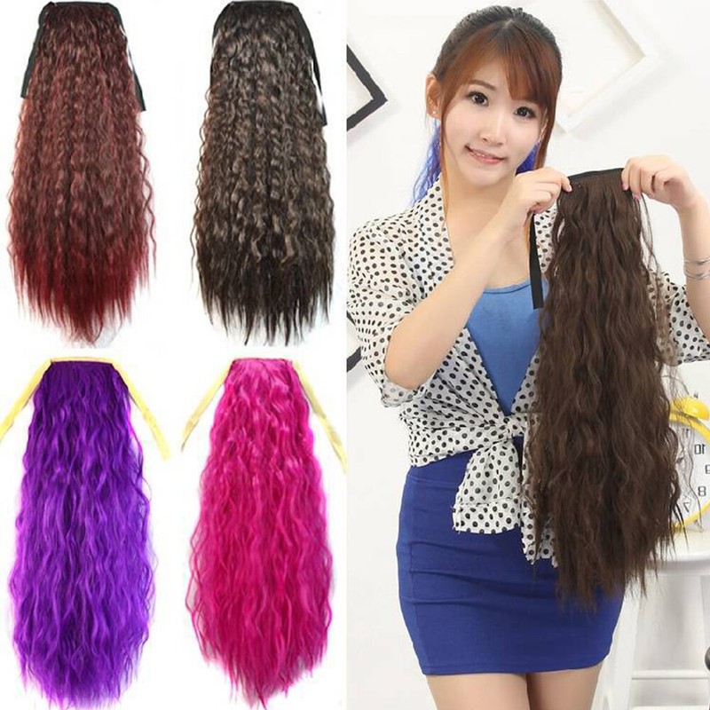 Women Hair Extensions 60cm Afro Kinky Curly Hair Hairpiece