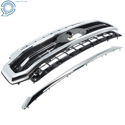 For 2020 2021 2022 Ford  F-250 F-350 Lariat Chrome Grill Satin Aluminum & Black