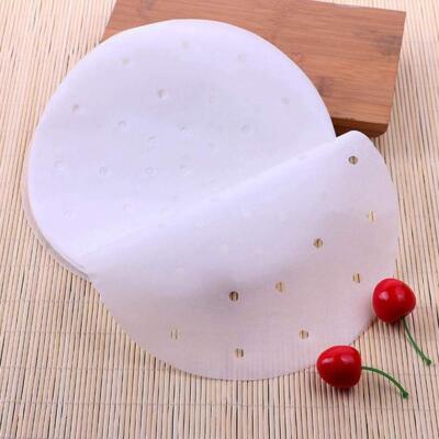 100 Pcs 10 Inch Bamboo Steamer Liner Round Air Fryer Parchment Paper with Holes