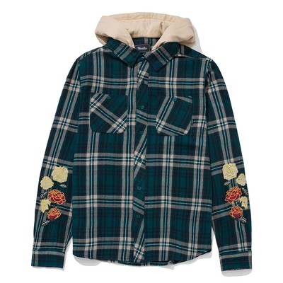 

Primitive Layne Two-fer Flannel LS Lifestyle Рубашка Мужская темно-зеленая, Зеленый, Primitive Layne Two-fer Flannel LS Lifestyle Shirt