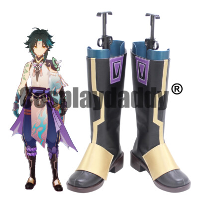 Genshin Impact Liyue Adeptus Vigilant Yaksha Xiao Cosplay Shoes Boots X002