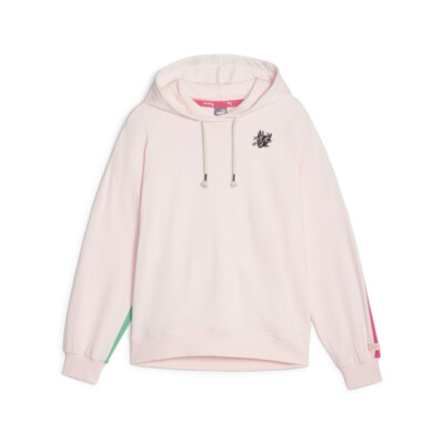 Puma X Lemlem Флисовый тренировочный пуловер с капюшоном Женская розовая повседневная верхняя одежда 52396