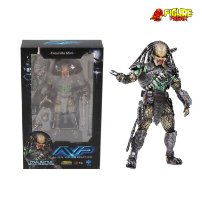 Hiya Toys Aliens vs Predator AVP Final Battle Damaged Scar 4.5'' Figure (1:18)