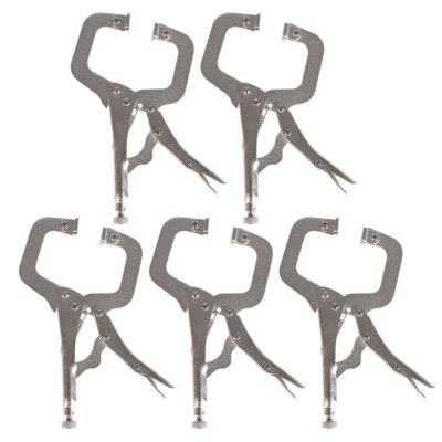 5 Pcs Swivel Pad Locking C-Clamp Locking Pliers 6 Inch With Entrained Gasket