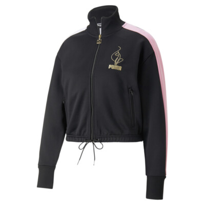Puma X Baby Phat T7 Crop Jacket Womens Black Casual Athletic Outerwear 53512201