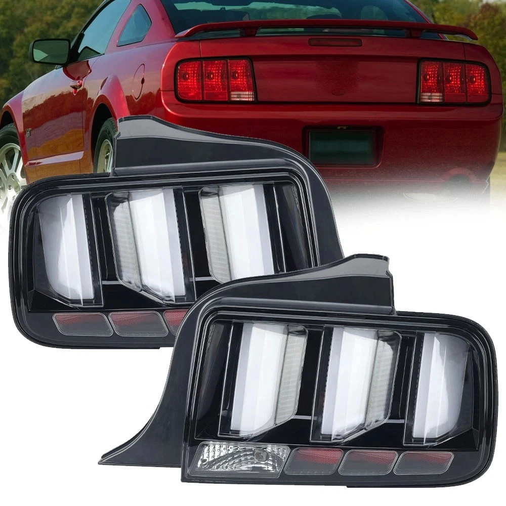 Left+Right LED Tail Light Lamp Brake For Ford Mustang 2005-2008 2009 Clear Lens