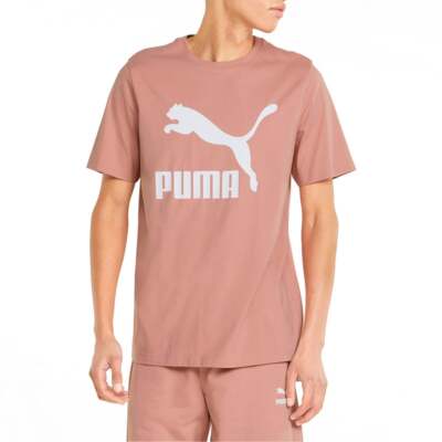 Puma 530089-24 Мужская классическая футболка с круглым вырезом и короткими рукавами с логотипом Повседневная -