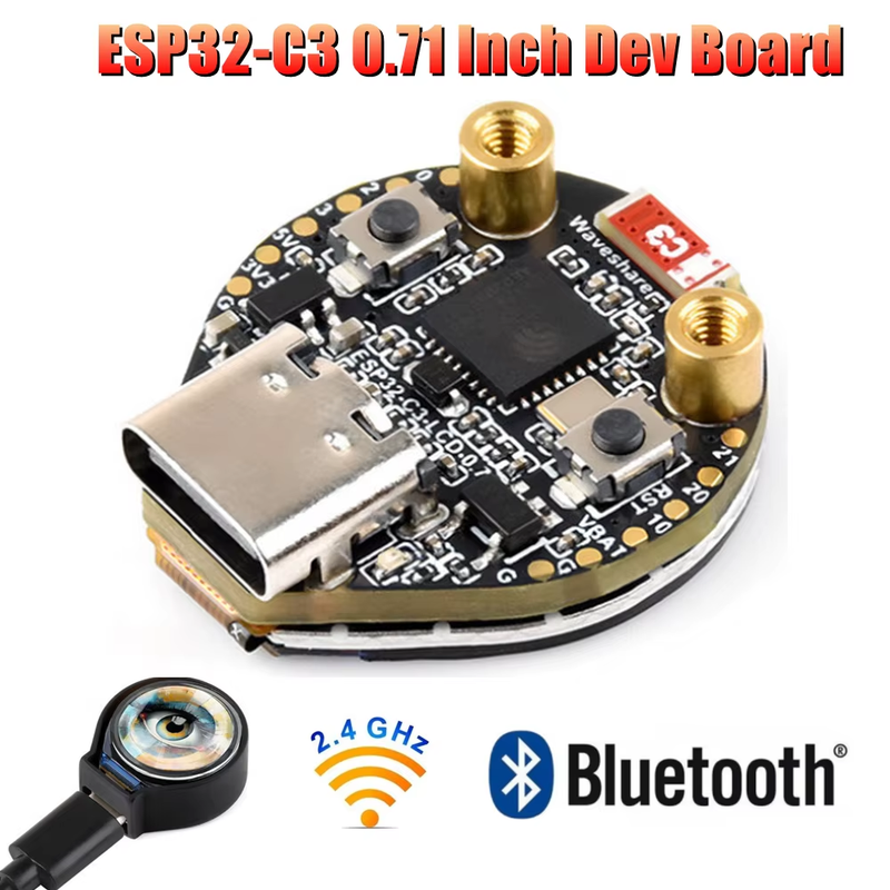 ESP32-C3 0.71 Inch Round Display Development Board SPI Interface 160x160 IPS Scr