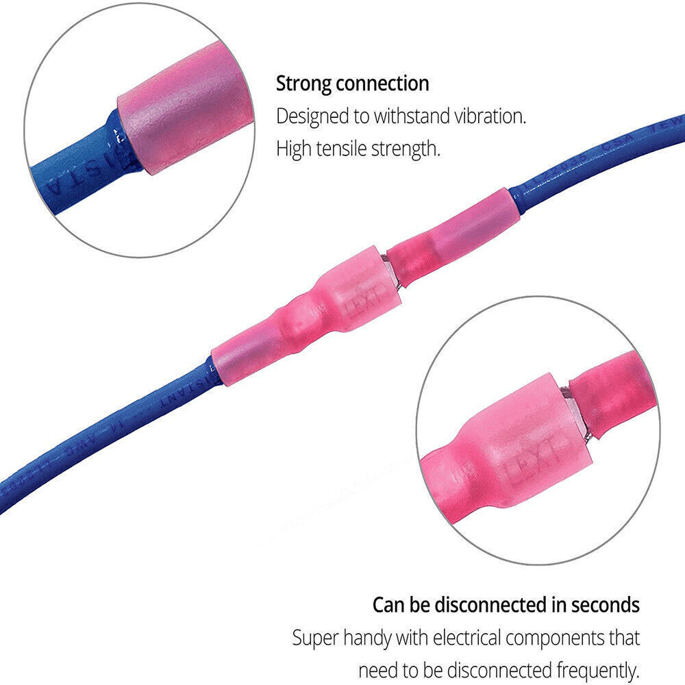 50/220PCS Heat Shrink Male Female Spade Wire Connectors Terminals Waterproof USA