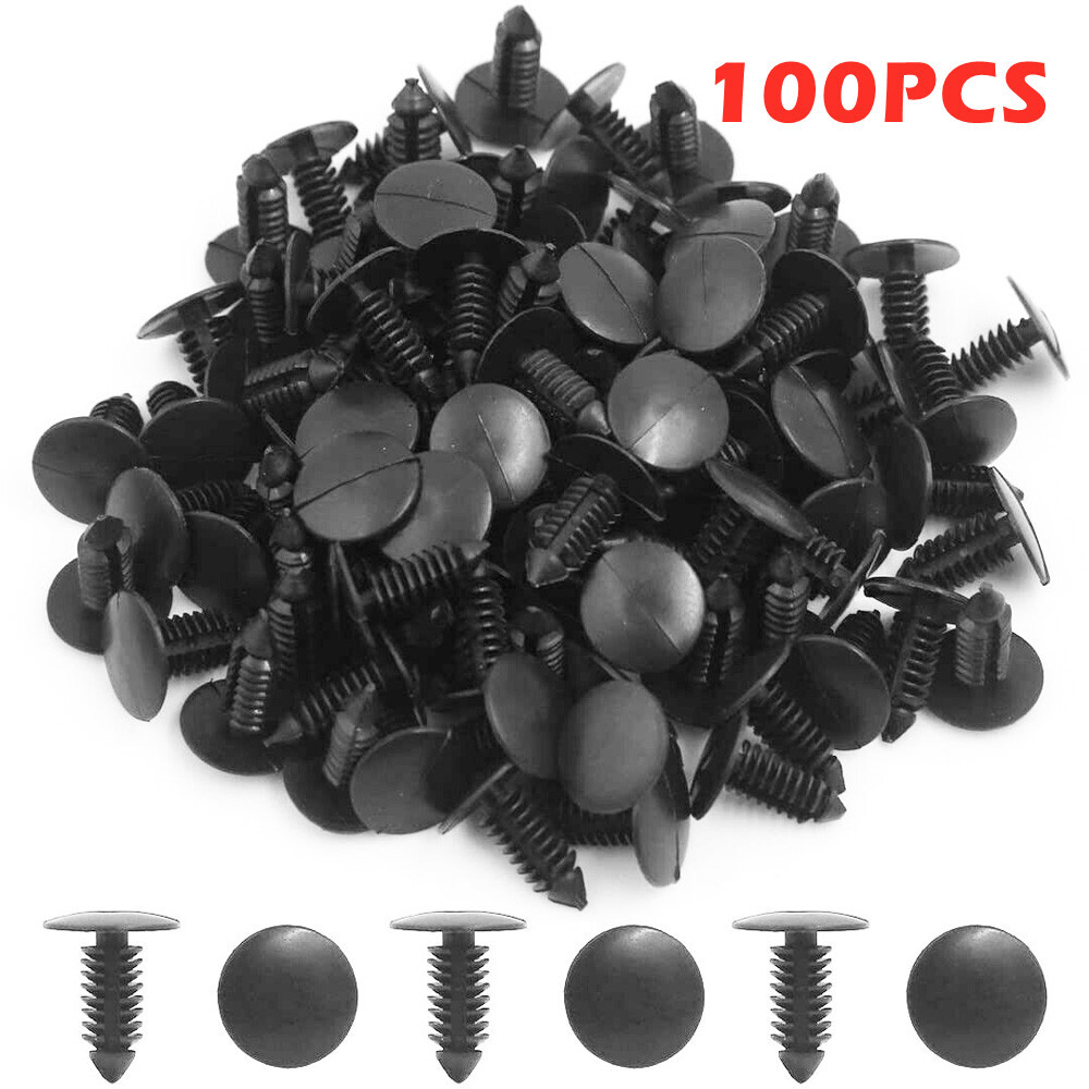 100pcs 8mm Car Auto Bumper Clips Hole Plastic Rivets Fastener Fender Push In Pin