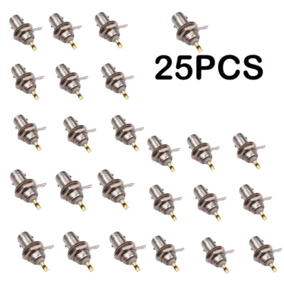 BNC Female Panel Mount Connector BNC Chassis Female Nut Bulkhead Panel RF 25 Pcs