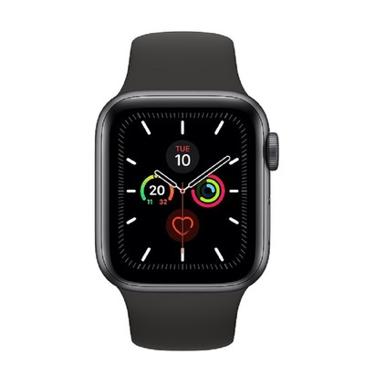 NUEVO Apple Watch Series 5 (GPS) 40mm Gray Aluminum Caja Negro Sport Band MWV82