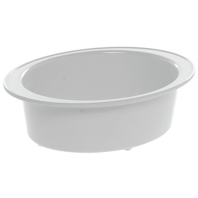 HUBERT Oval Baker White Plastic - 12 3/8''L x 9 1/2''W x 4''H