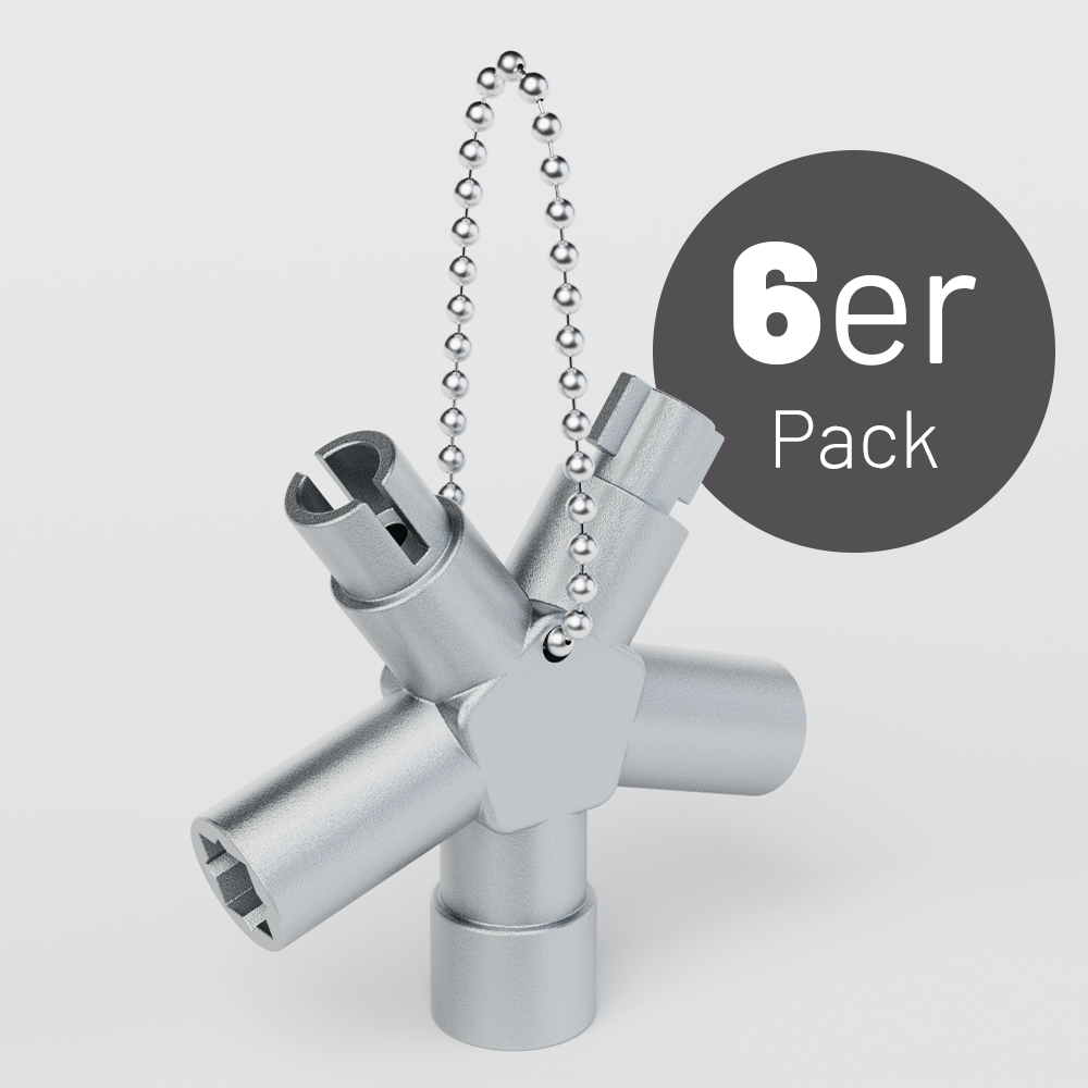 ABSINA Schaltschrankschlüssel mit 4 Profile für Absperrsysteme 6er Pack