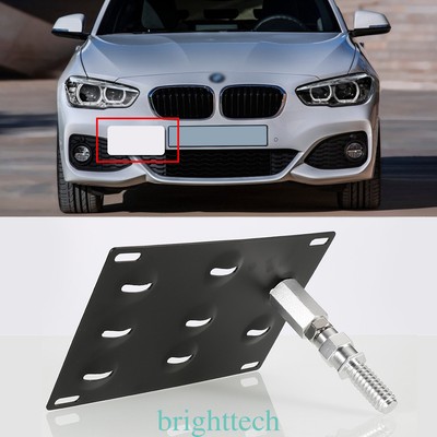 License Plate Bracket Fit For BMW 3 5 6 X MINI Front Tow Hook Mount BlackI