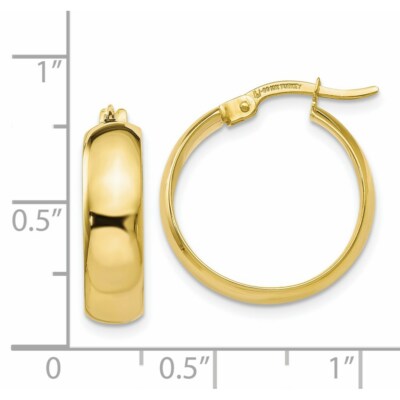 Pre-owned Superdealsforeverything Real 10kt Yellow Gold Polished Hinged Hoop Earrings
