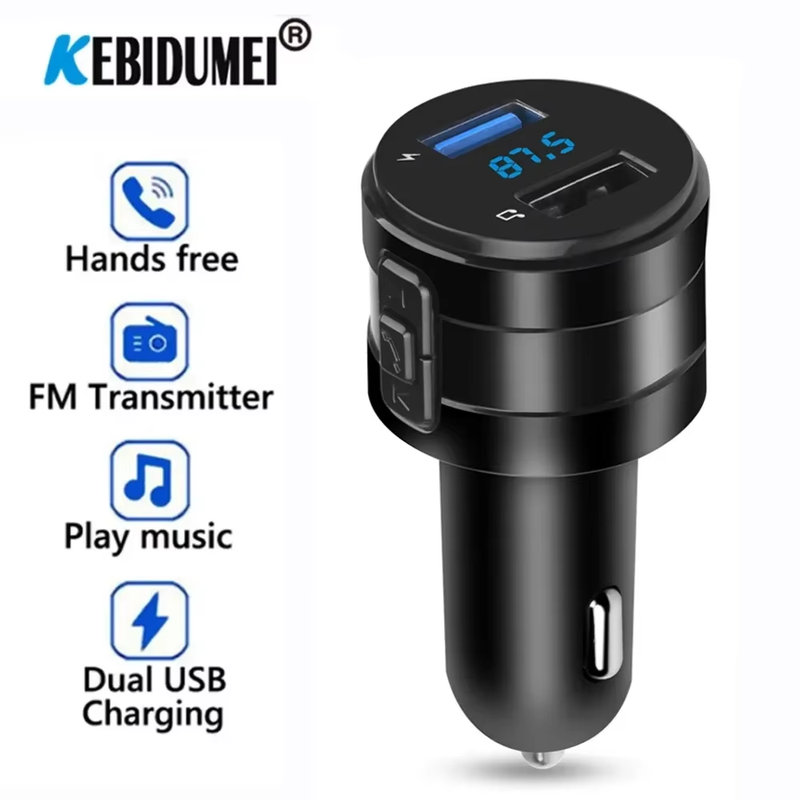 mei Bluetooth FM Transmitter MP3 Player Handsfree Car Kit 3.1A Dual USB Charger