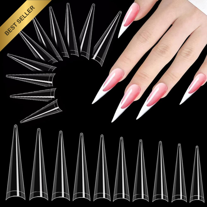 500 Pcs Stiletto Nail Tips, Stiletto Press on Nails, Stiletto Gel Press on Nails