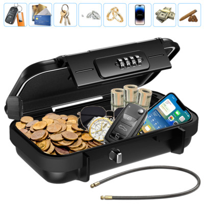 Portable Security Money Box Fire Proof Lock Safe Storage Cash Gun Jewelry Safety