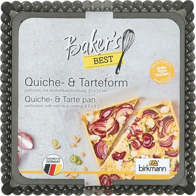 Birkmann Bakers Best Quiche- & Tarteform perforiert loser Boden Backform 21x21cm