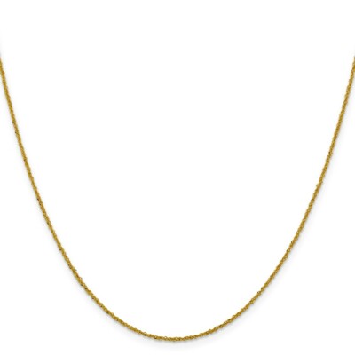 Pre-owned Skyjewelers Real 14kt Yellow Gold 1mm Sparkle Singapore Chain; 18 Inch; Lobster Clasp