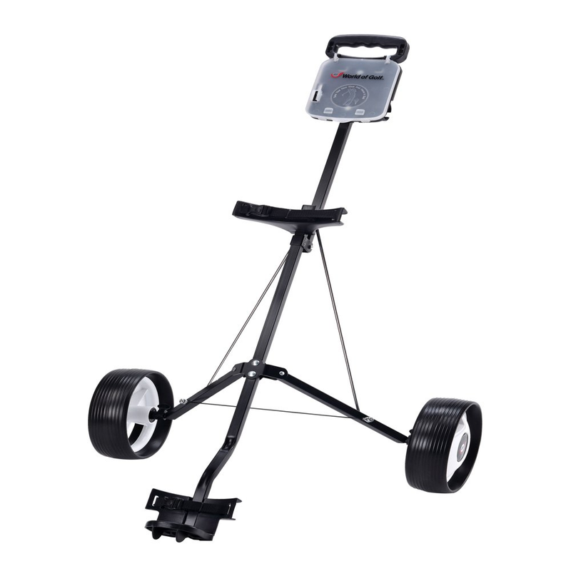 Folding 2 Wheel Push Pull Golf Club Cart Trolley Swivel w/Scoreboard Lightweight