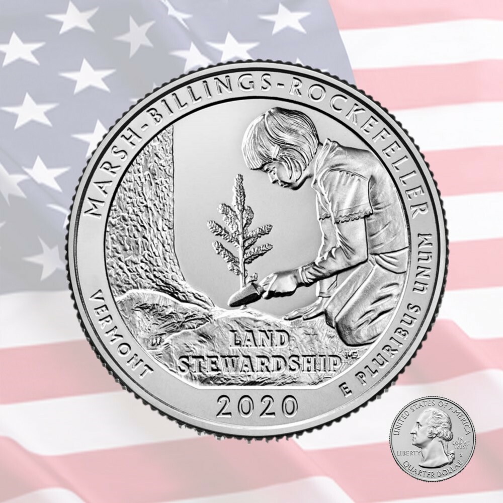 コレクション Quarter dollar ( 25 American cent )2020 🇺🇸 2020 US Quarter coin 25 cents Rockefeller National Park