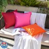EMEMA Pack of 2 Red Outdoor Pillows Waterproof 18x18 Inch Decorative Solid Broadside Square Throw Pillow Covers Outside Pillowcase for Patio Furniture Sunbrella Outdoor Pillows for Balcony Decor