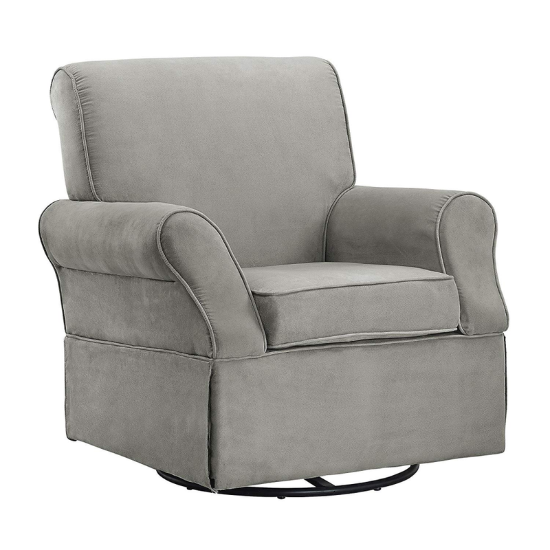 Baby Relax The Kelcie Nursery Swivel Glider Chair and Ottoman Set, Grey