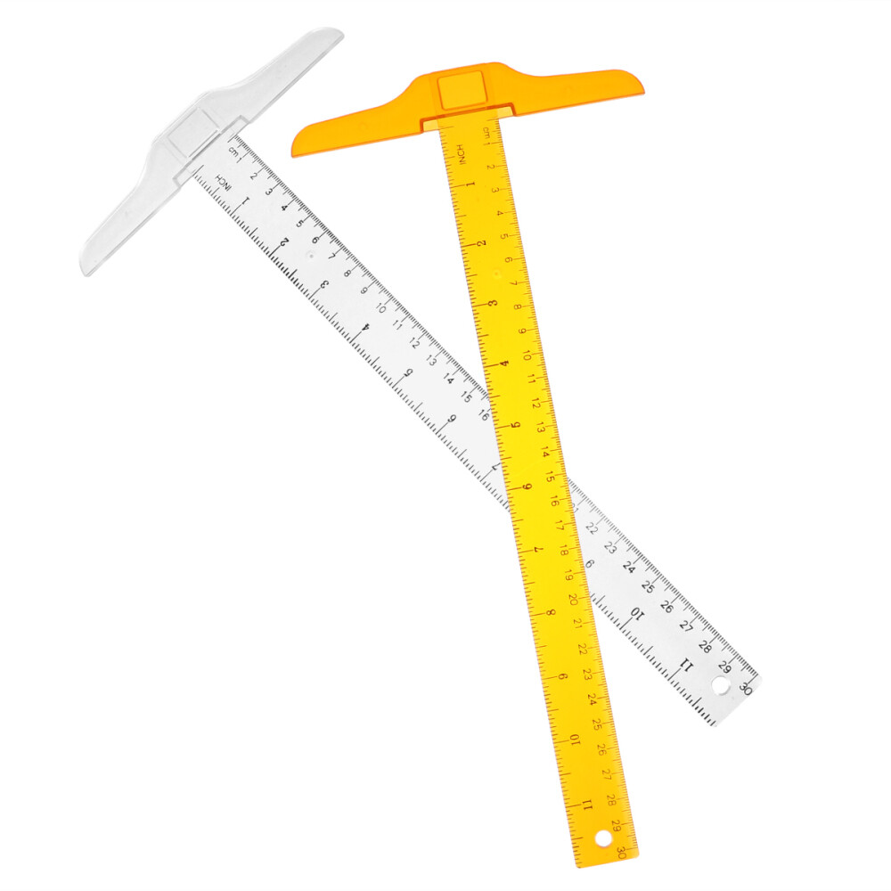 2 Pcs Measuring Ruler Drafting Ruler TSquare Ruler T Shape Ruler for